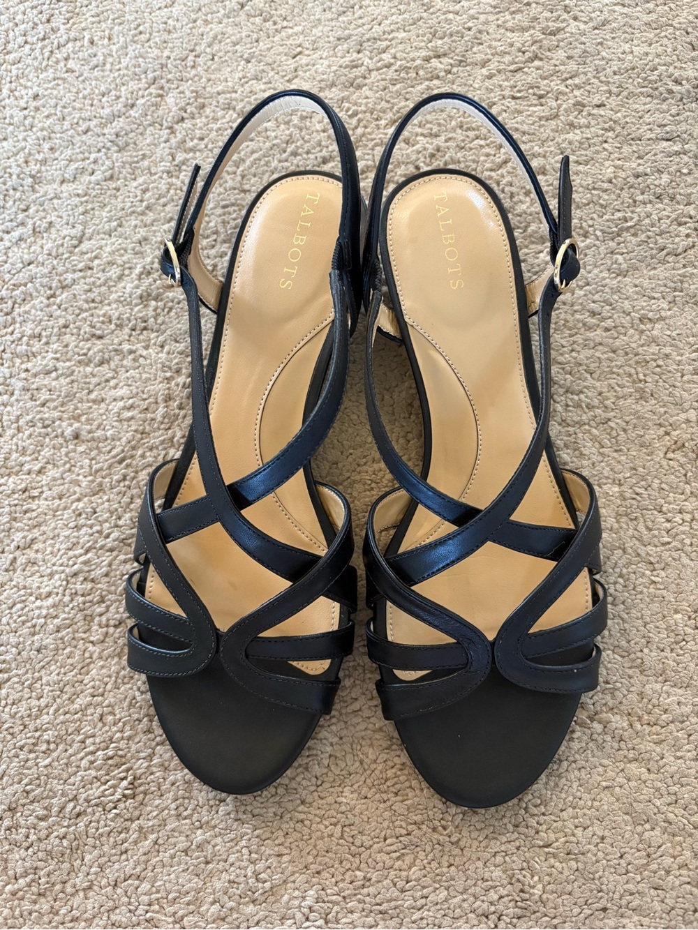 Talbots Black Strappy Slingback Sandals Women’s size 10 M